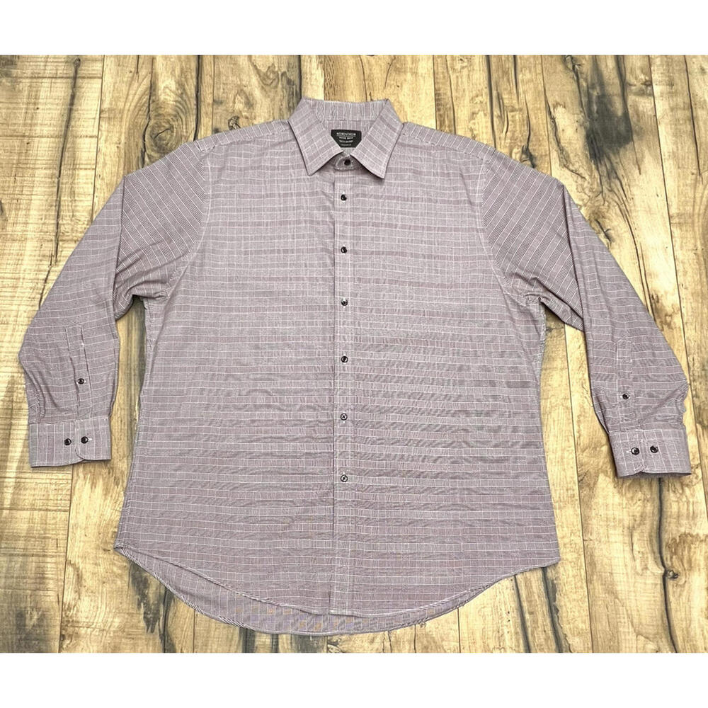 vintage Nordstrom Tech Smart Traditional Fit Plaid Dress Shirt Size 17 - 32/33.